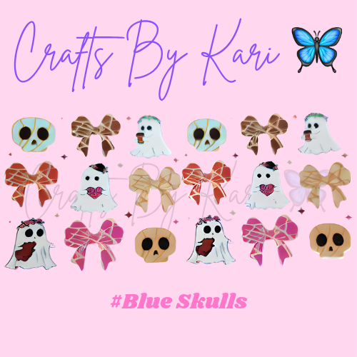 Blue Skulls 16oz Libbey Glass Cup | Cold Beverages