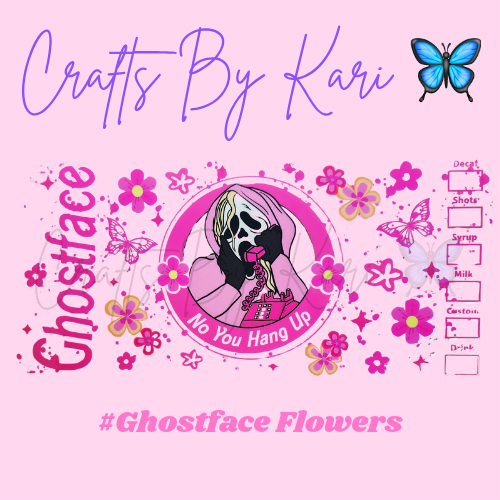 Ghostface Flowers 16oz Libbey Glass Cup | Cold Beverages