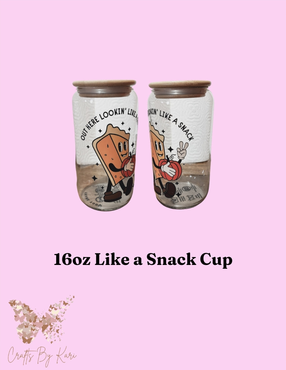 Libbey Glass Cup - 16oz Looking like a Snack Design for Drinks