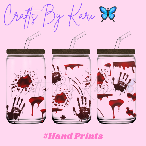 Hand Prints 16oz Libbey Glass Cup | Cold Beverages