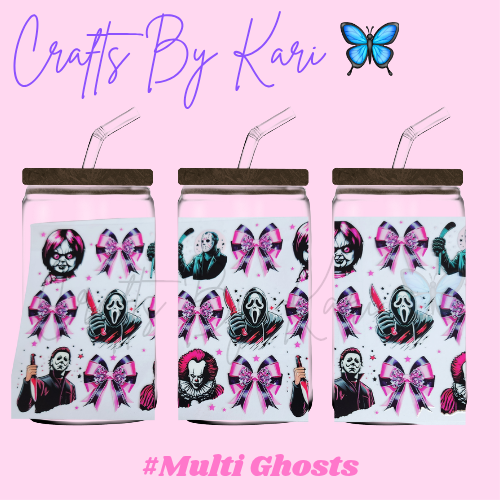 Multi Ghosts 16oz Libbey Glass Cup | Cold Beverages