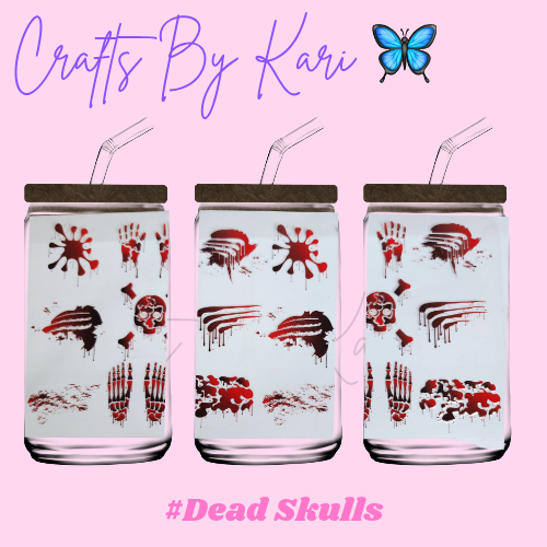 Dead Skulls 16oz Libbey Glass Cup | Cold Beverages