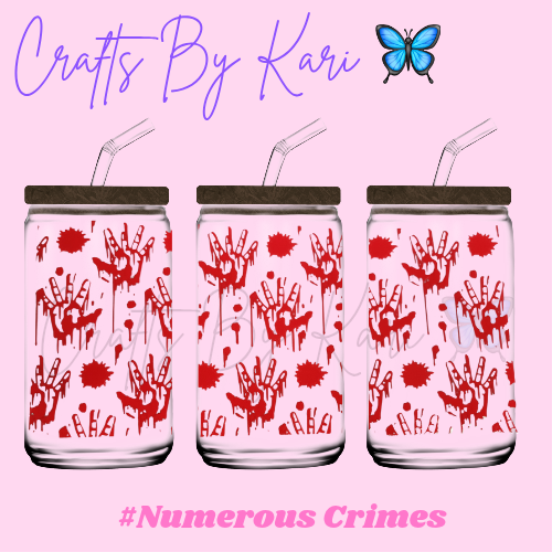 Numerous Crimes 16oz Libbey Glass Cup | Cold Beverages